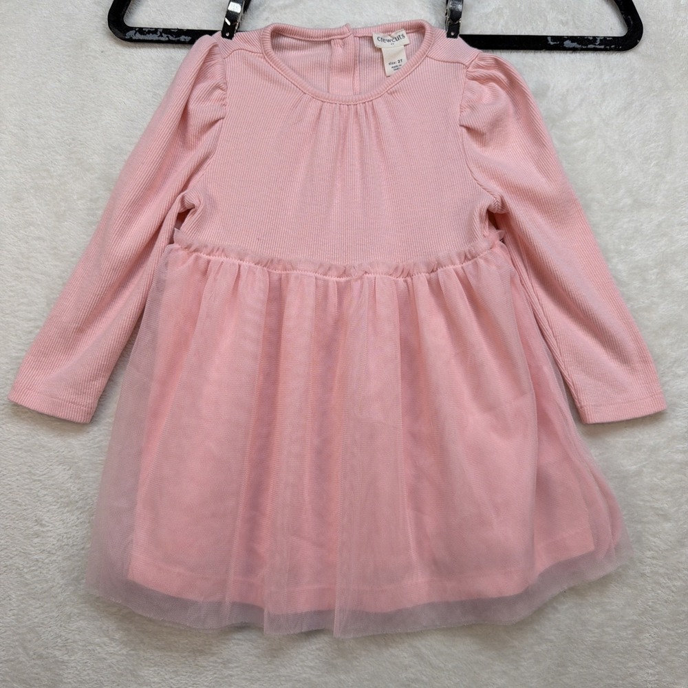 Crewcuts‎ Girls Pink Tulle Dress 2T Long Sleeve Party Birthday Twirl Holiday